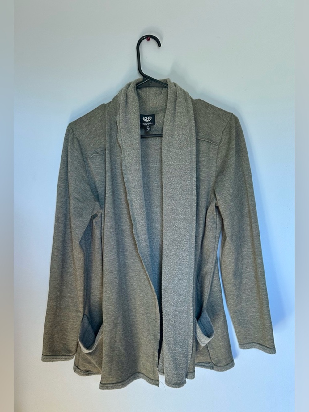 bobeau Olive green Open-Front Shawl Collar Sweater